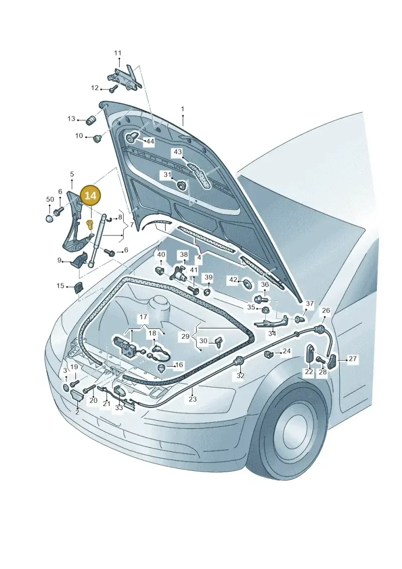 8D5827499 — Volkswagen Phaeton 4motion (2008-2010) diagram 258823100, position 14