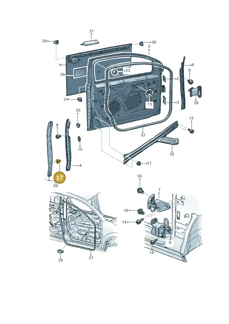 8D5827499 — Volkswagen Jetta (2008-2011) diagram 449831100, position 17