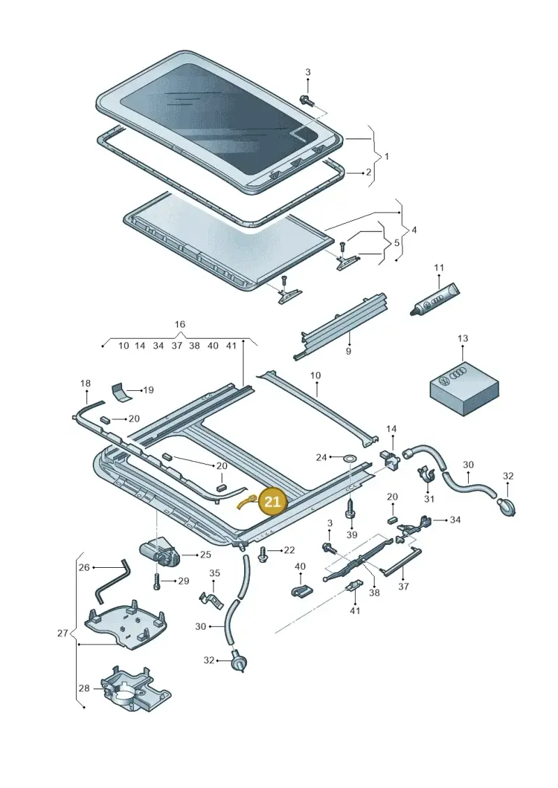 8D5877975 — Volkswagen Golf Plus (2011-2014) diagram 420877000, position 21