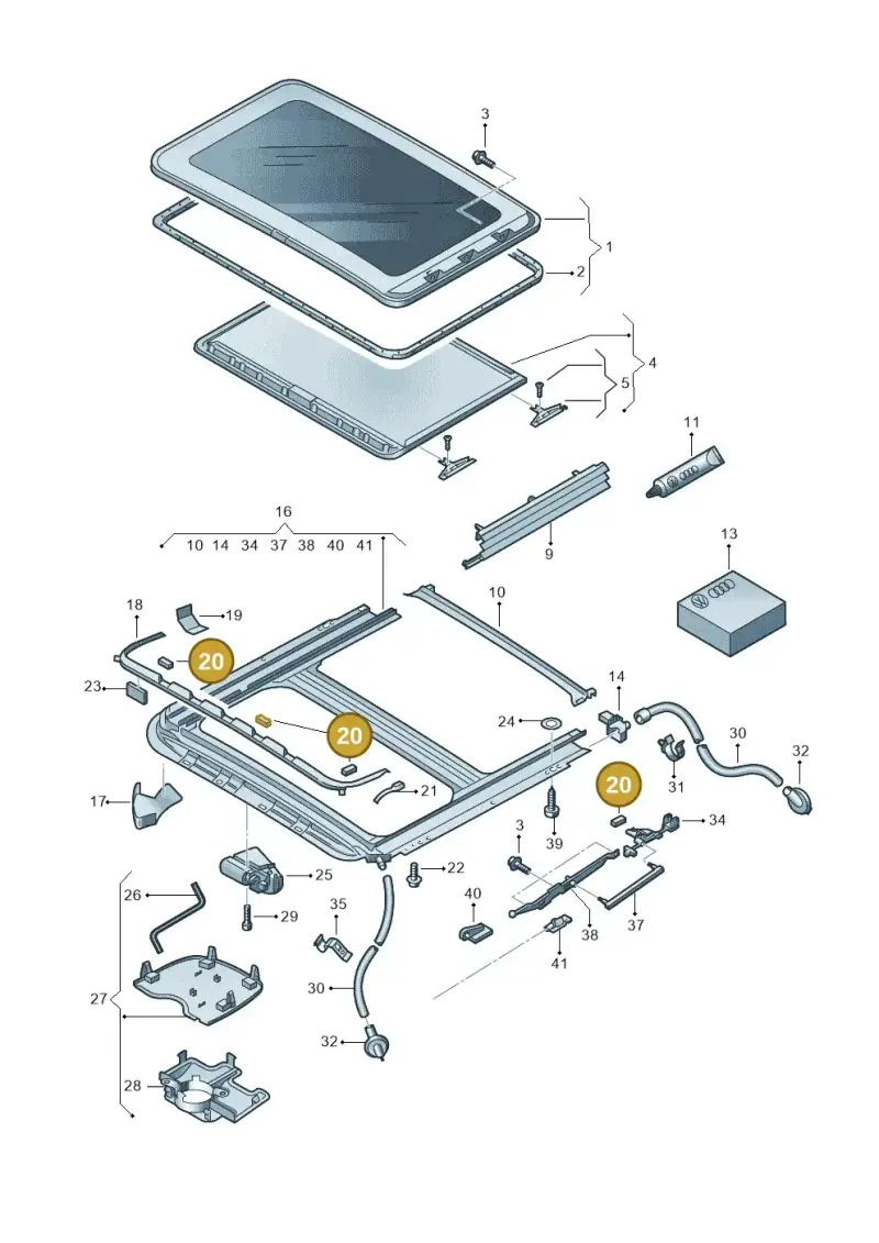 8D5898652 — Volkswagen Golf (2011-2013) diagram 649877000, position 20