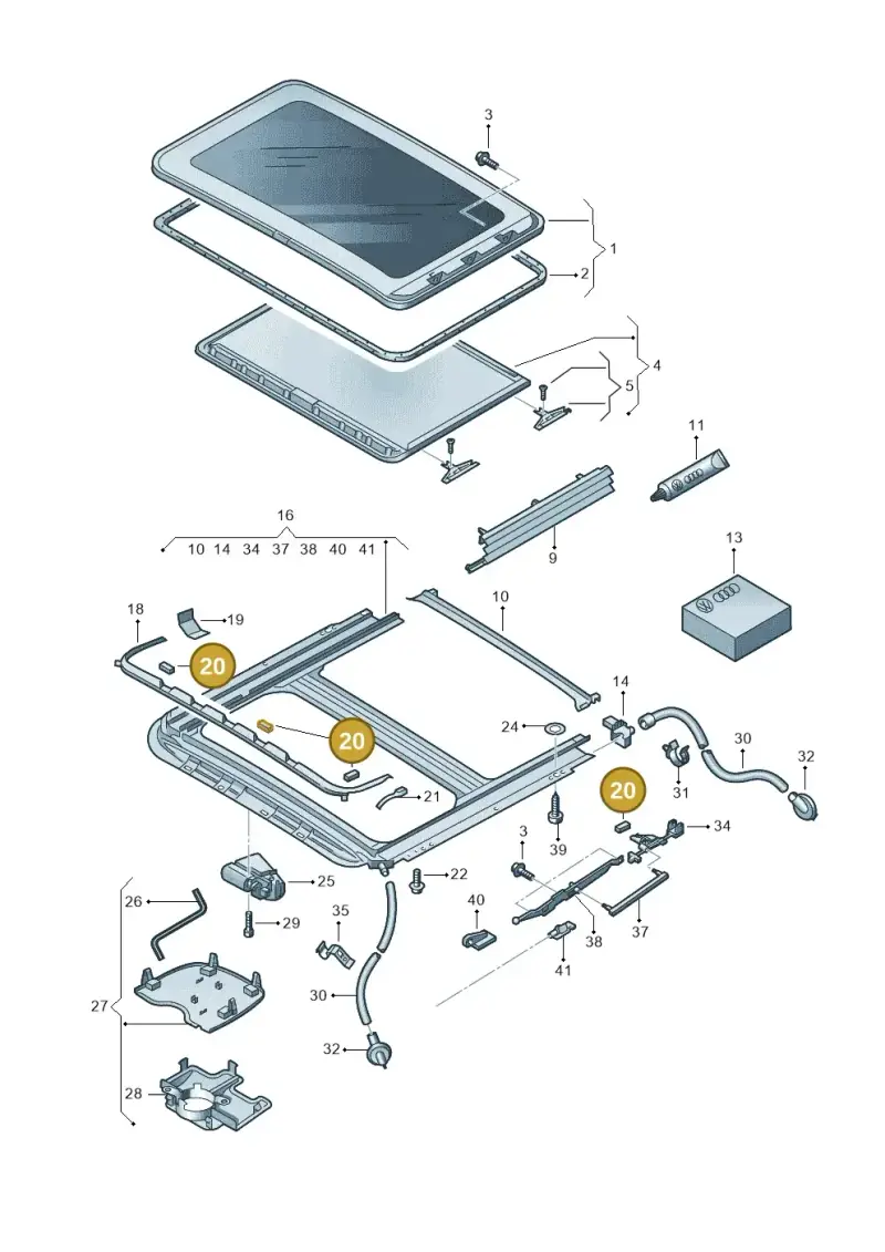 8D5898652 — Volkswagen Golf Plus (2011-2014) diagram 420877000, position 20