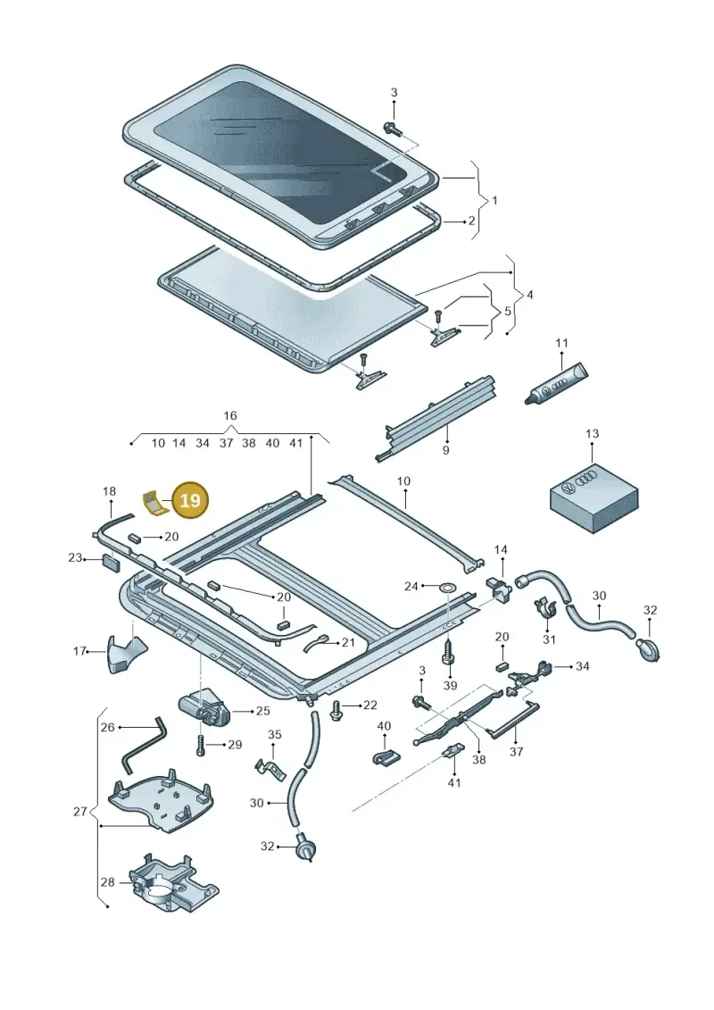 8D5898671A — Volkswagen Golf (2011-2013) diagram 649877000, position 19
