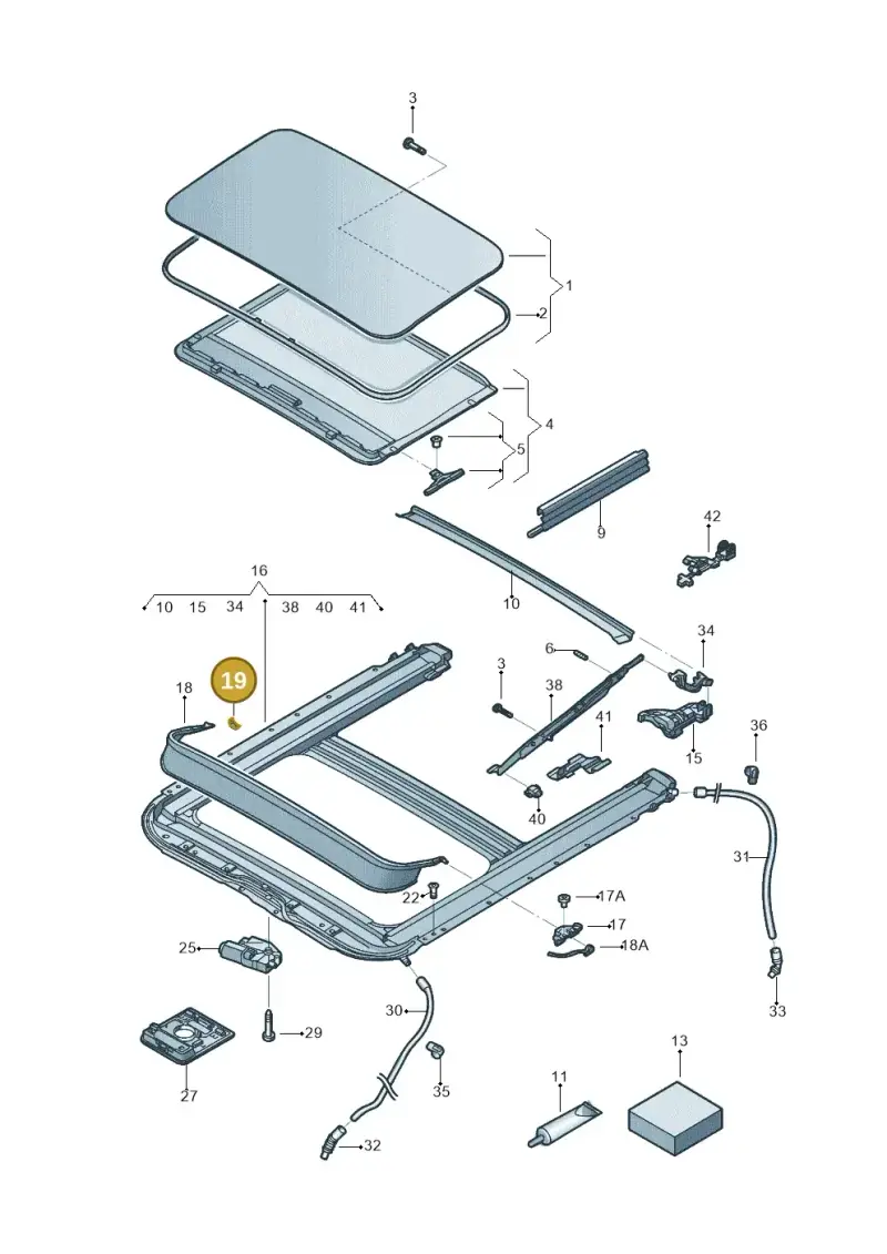 8D5898671A — Volkswagen Jetta (2014-2017) diagram 692877000, position 19