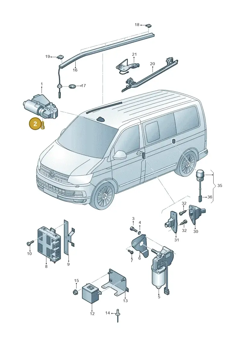 8D9877721 — Volkswagen Caravelle (2015-2019) diagram 861959000, position 2