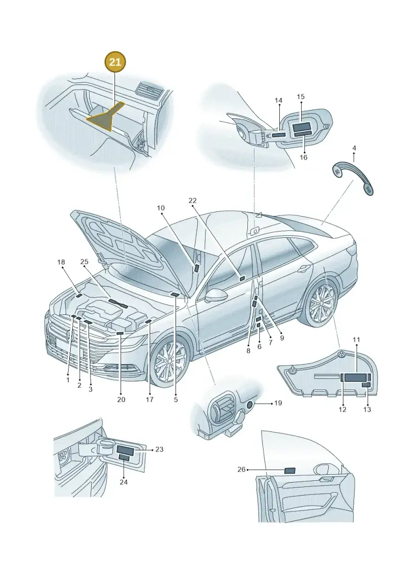 8E0010352P — Volkswagen Arteon (2017-2023) diagram 828010000, position 21