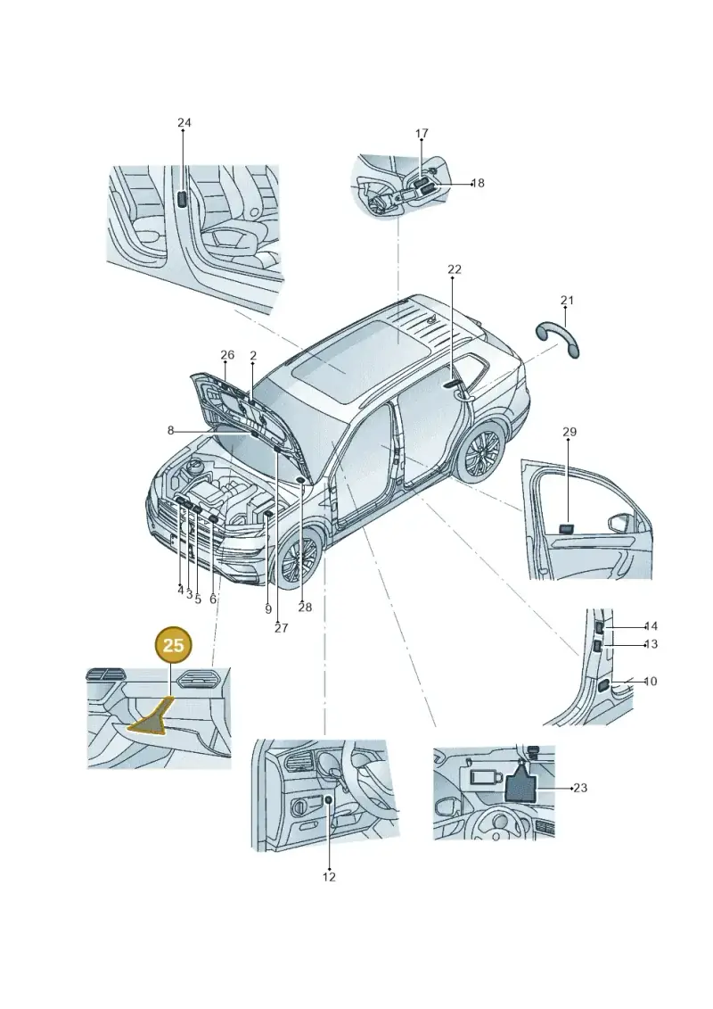 8E0010352P — Volkswagen Tiguan 2.0 4Motion (2017-2024) diagram 833010000, position 25