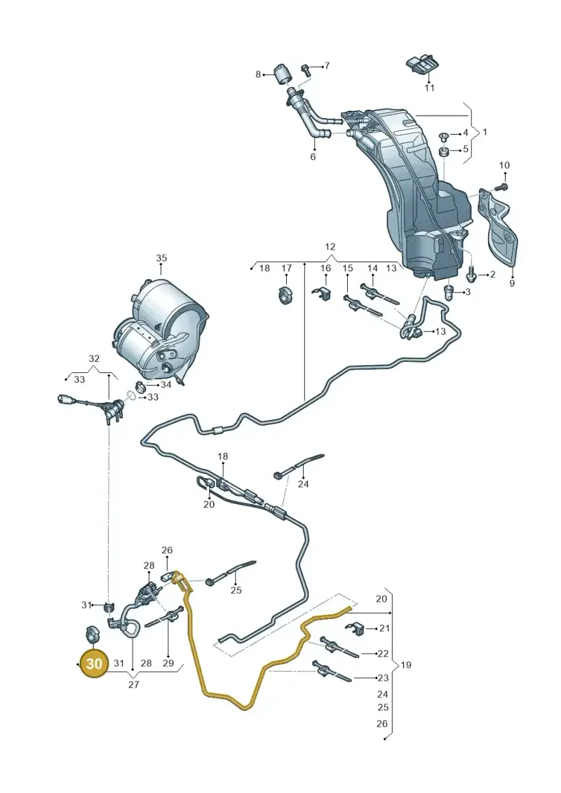 8E0130722D — Volkswagen Touareg (2017-2023) diagram 439253100, position 30