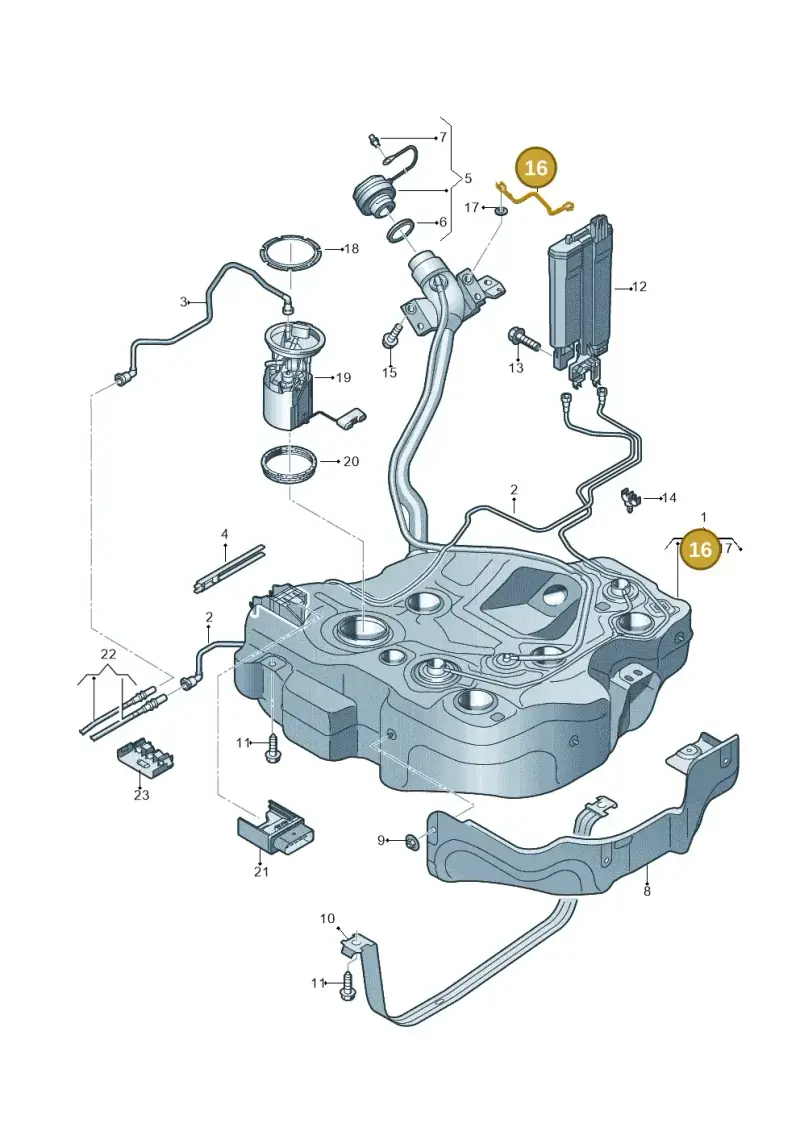 8E0201142A — Volkswagen Golf 1.6 (2015-2019) diagram 781201350, position 16