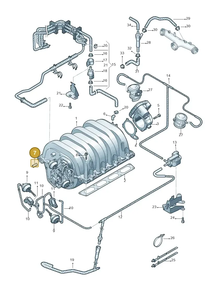 8E0201144 — Volkswagen Phaeton 4motion (2008-2010) diagram 258133700, position 7