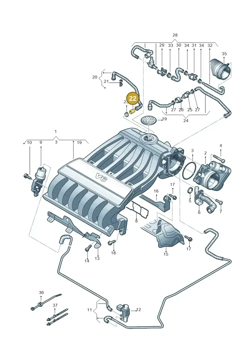 8E0201144 — Volkswagen Passat estate (2008-2011) diagram 460133800, position 22