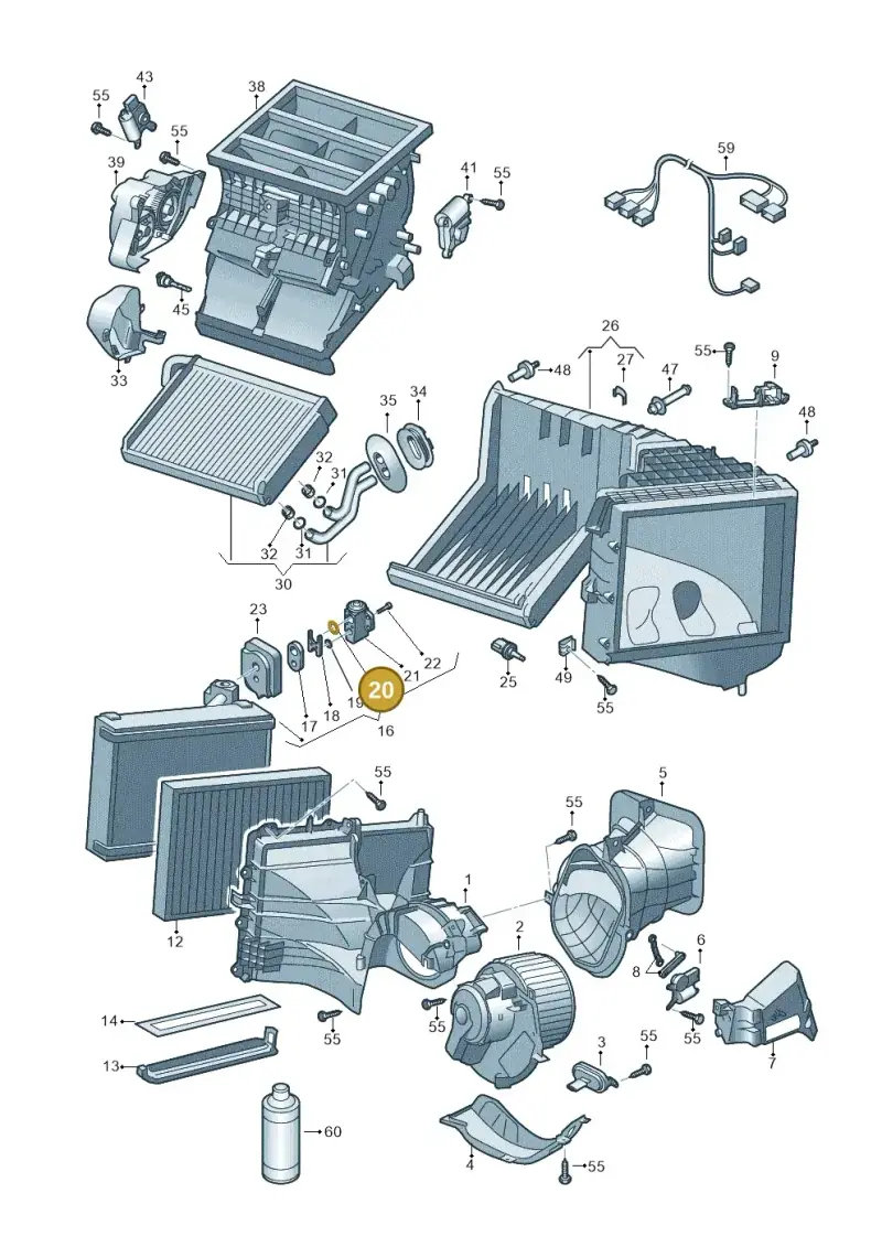 8E0260749A — Volkswagen Caravelle (2015-2019) diagram 861820100, position 20