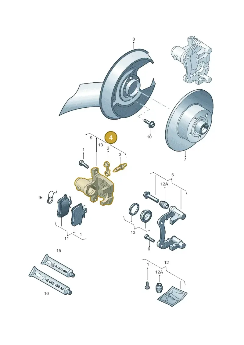 8E0615424 — Volkswagen PASSAT/4MOTION/W8 (2002-2005) diagram 195615600, position 4