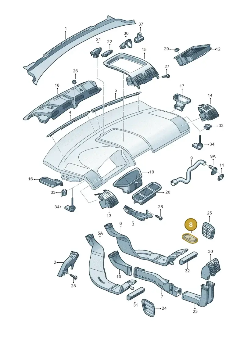 8E0819425 — Volkswagen Touran 2.0 (2010-2015) diagram 409819300, position 8