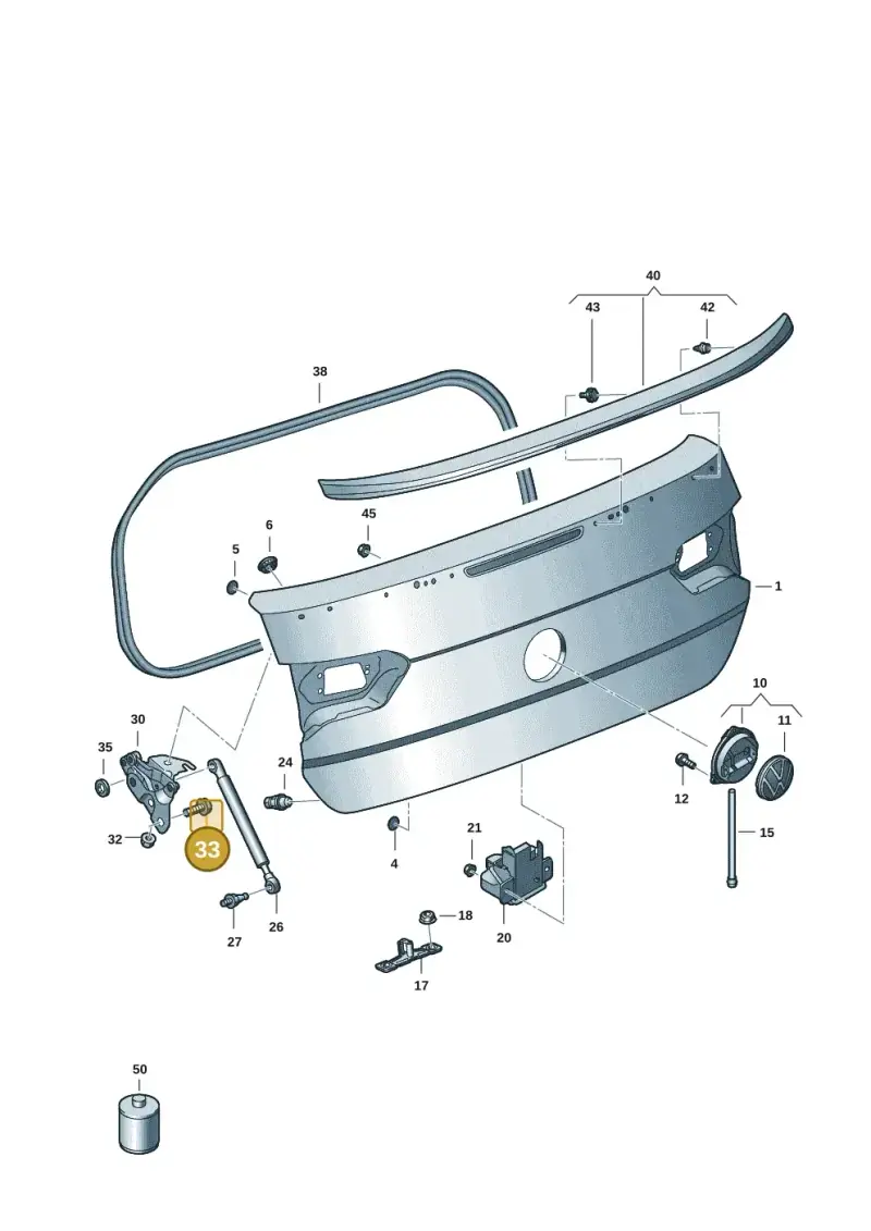 8E0827409 — Volkswagen T-Roc convertible 1.5 (2019-2024) diagram 2gk827000, position 33