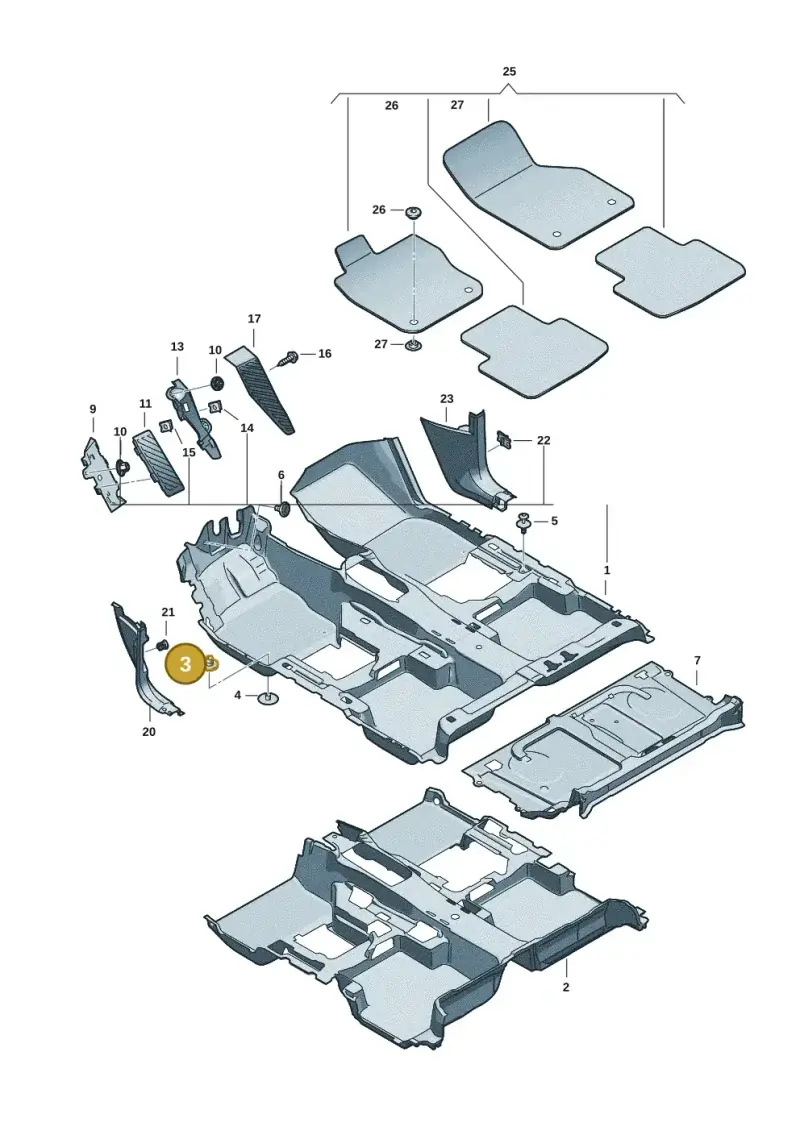 8E0864227 — Volkswagen Tiguan 2.0 (2023-) diagram 57x863000, position 3