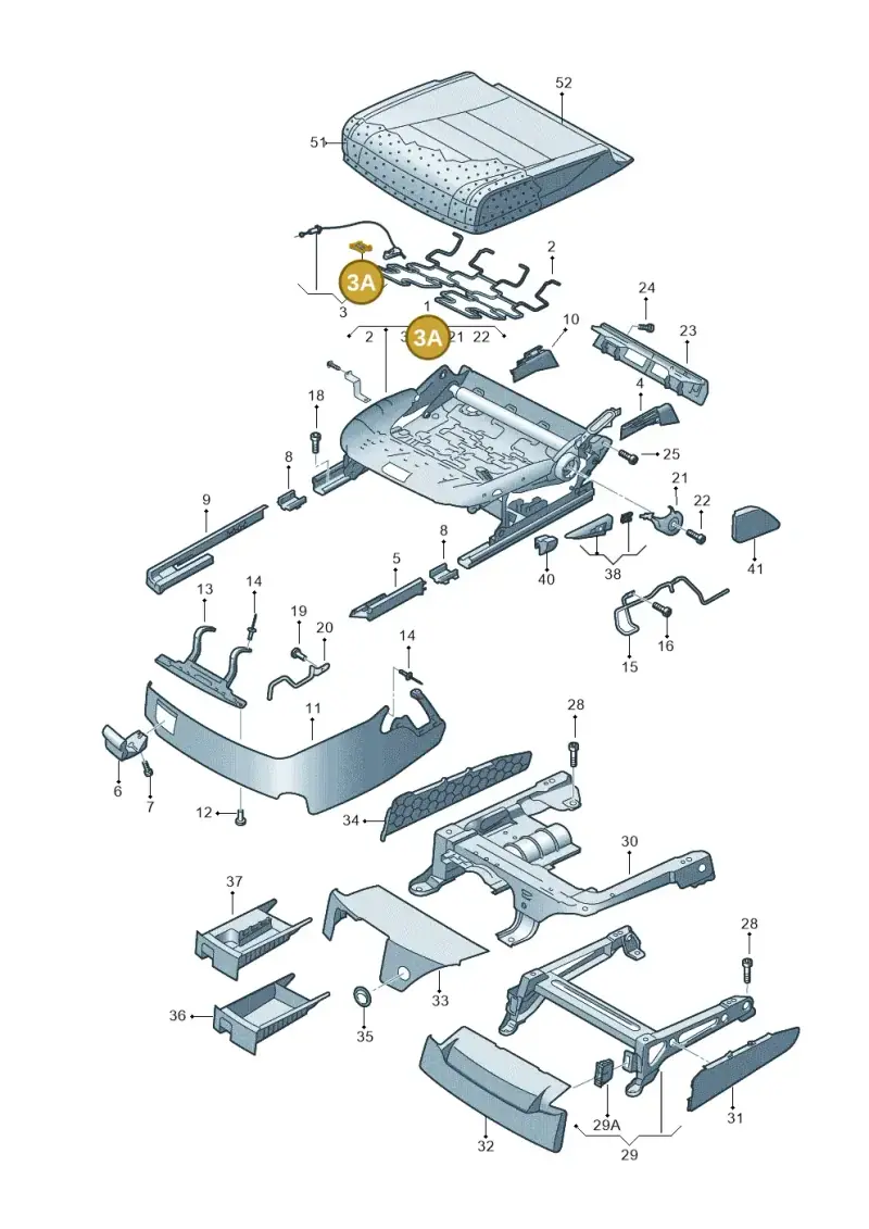 8E0881279A — Volkswagen 7L6 platform diagram 274881000, position 3A