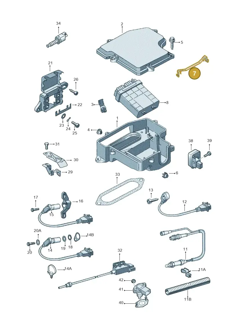 8E0907354 — Volkswagen Passat/4Motion/W8 (2000-2002) diagram 221906000, position 7
