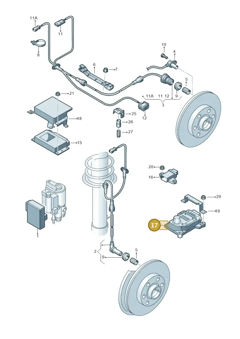 8E0907637A — Volkswagen PASSAT/4MOTION/W8 (2002-2005) diagram 195927000, position 17
