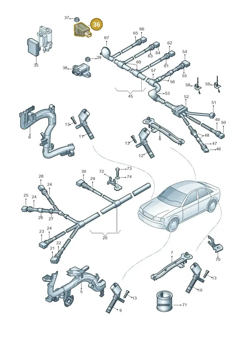 8E0907637A — Volkswagen Phaeton 4motion (2010-2016) diagram 258927000, position 36