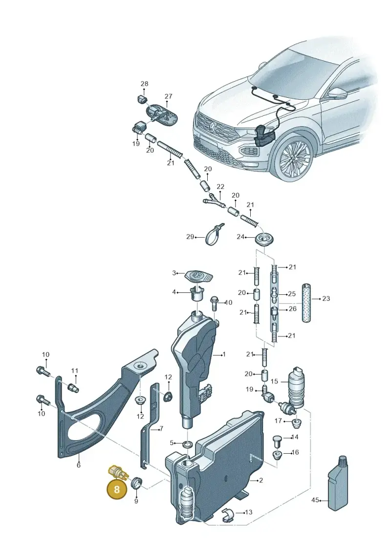 8E0955465A — Volkswagen T-Roc BlueMotion (2017-2024) diagram 813955015, position 8