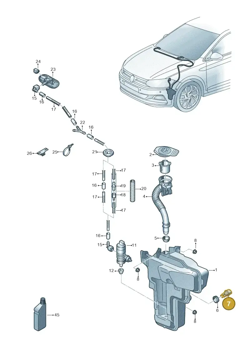 8E0955465A — Volkswagen Polo 1.0 BlueMotion (2017-2024) diagram 837955100, position 7