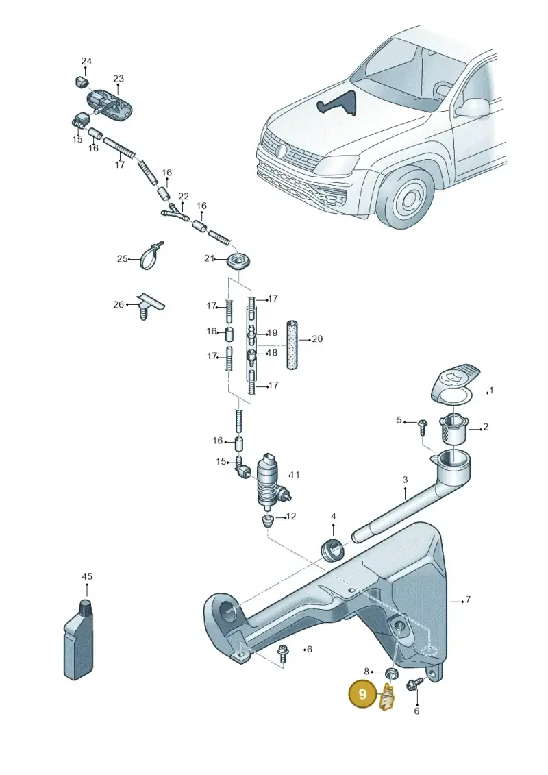 8E0955465A — Volkswagen Amarok twin cab (2022-) diagram 894955100, position 9