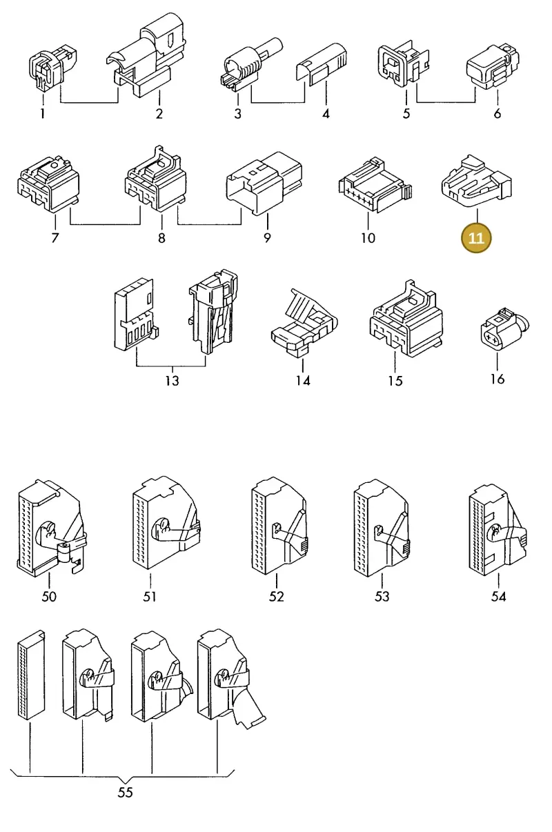 8E0971613 — Volkswagen 1J0 platform diagram 198973800, position 11