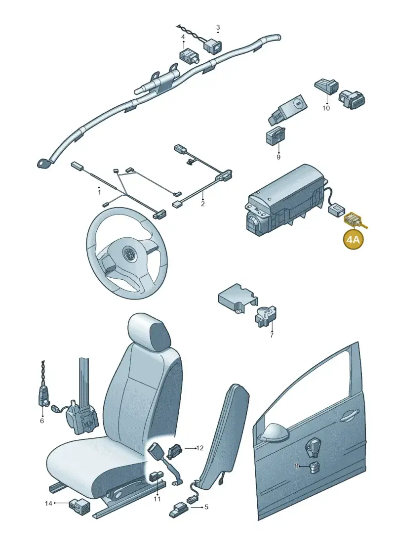 8E0971613 — Volkswagen Phaeton 4motion (2010-2016) diagram 649972250, position 4A
