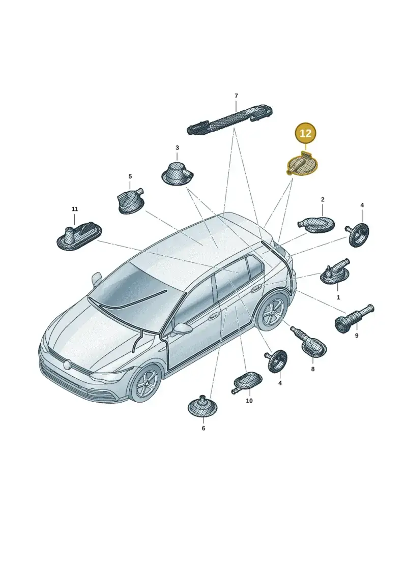 8E0971841F — Volkswagen Golf 2.0 BlueMotion (2019-2024) diagram 5h0971092, position 12