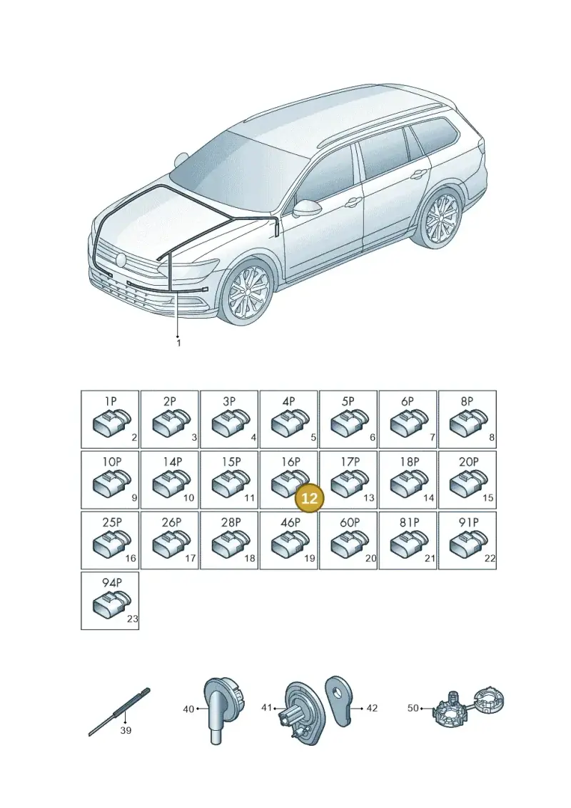 8E0971921 — Volkswagen Passat saloon (2014-2024) diagram 793971800, position 12