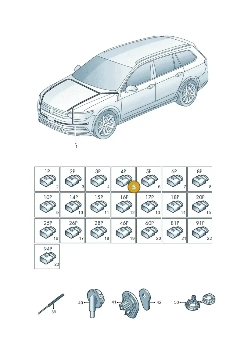 8E0971934 — Volkswagen Passat saloon (2014-2024) diagram 793971800, position 5