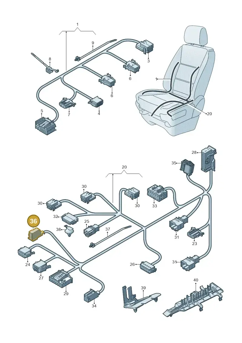 8E0972112 — Volkswagen Caravelle (2015-2019) diagram 861972270, position 36