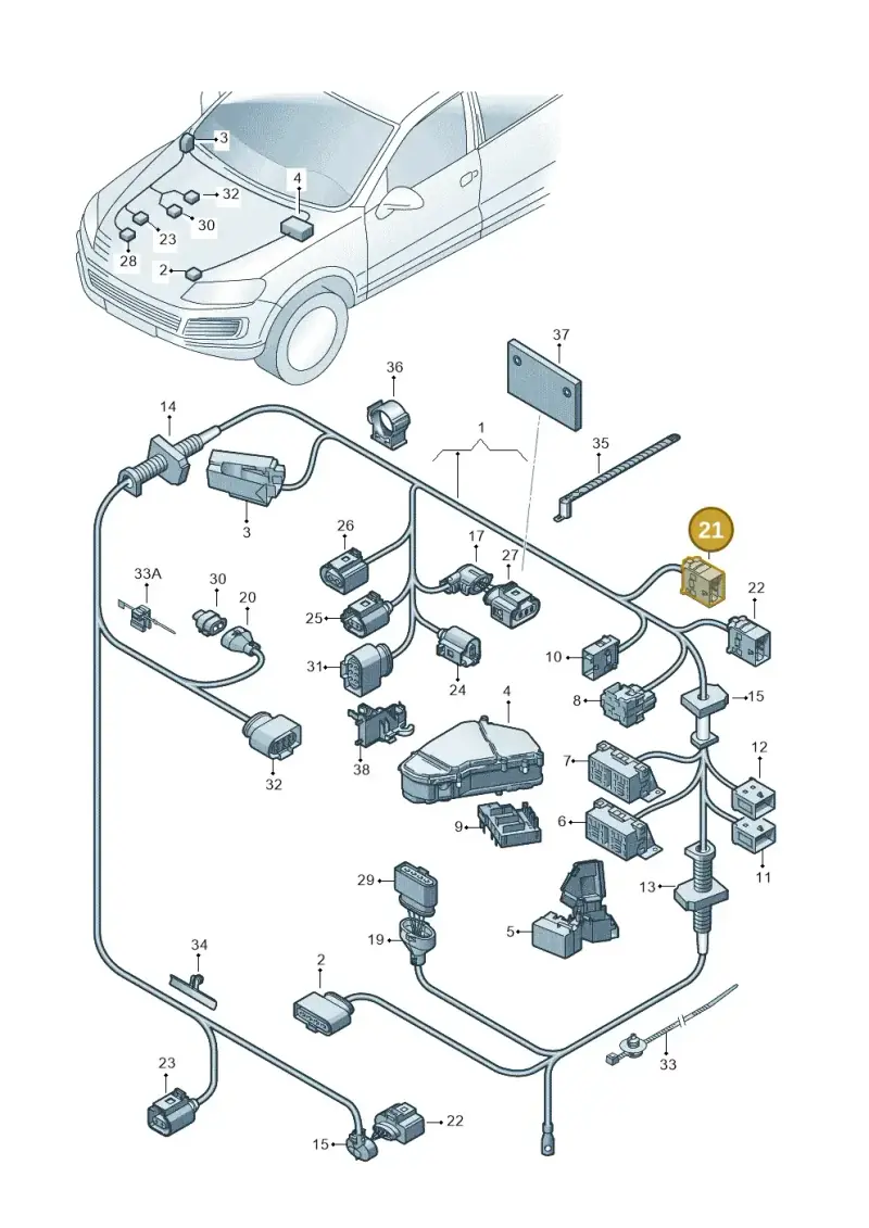 8E0972575 — Volkswagen Touareg BlueMotion (2014-2018) diagram 693971220, position 21