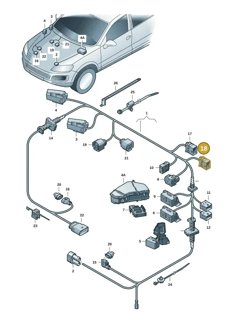 8E0972575A — Volkswagen Touareg BlueMotion (2014-2018) diagram 693971240, position 18