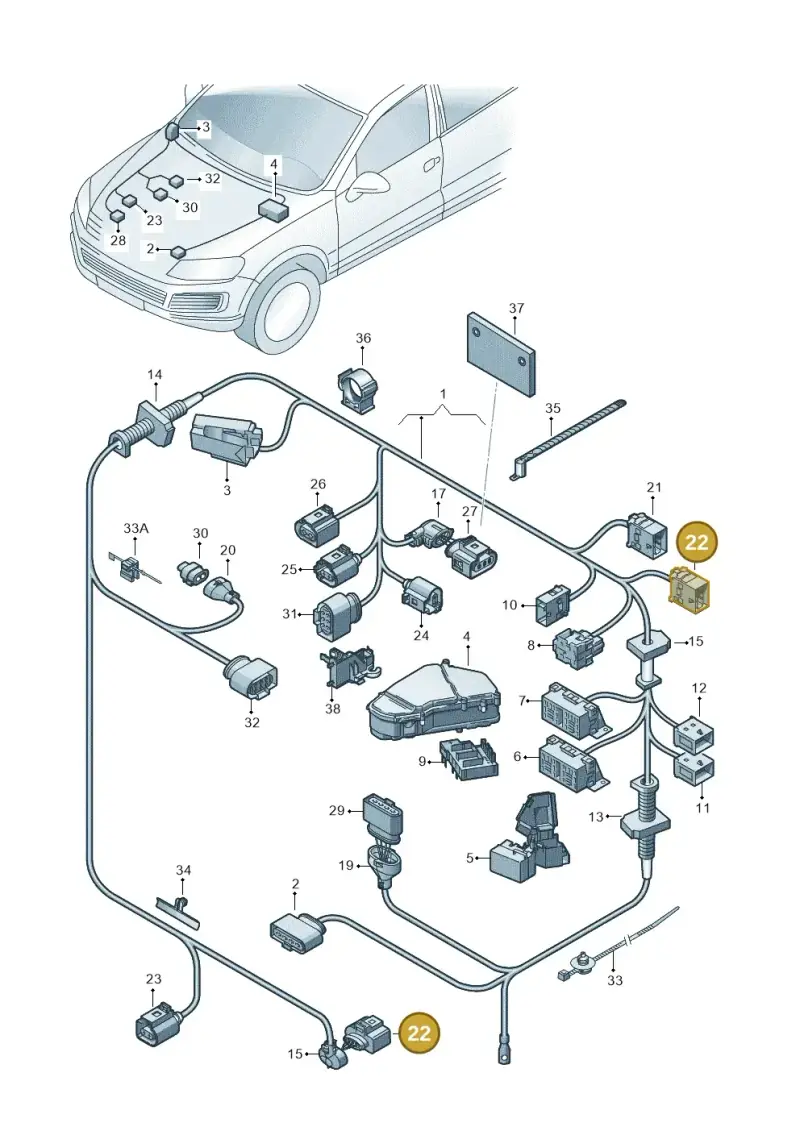 8E0972575A — Volkswagen Touareg BlueMotion (2014-2018) diagram 693971220, position 22