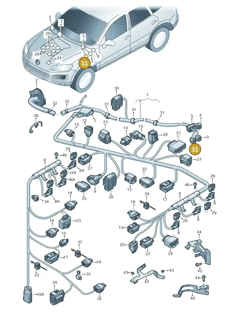 8E0972585 — Volkswagen Touareg BlueMotion (2014-2018) diagram 693971140, position 11