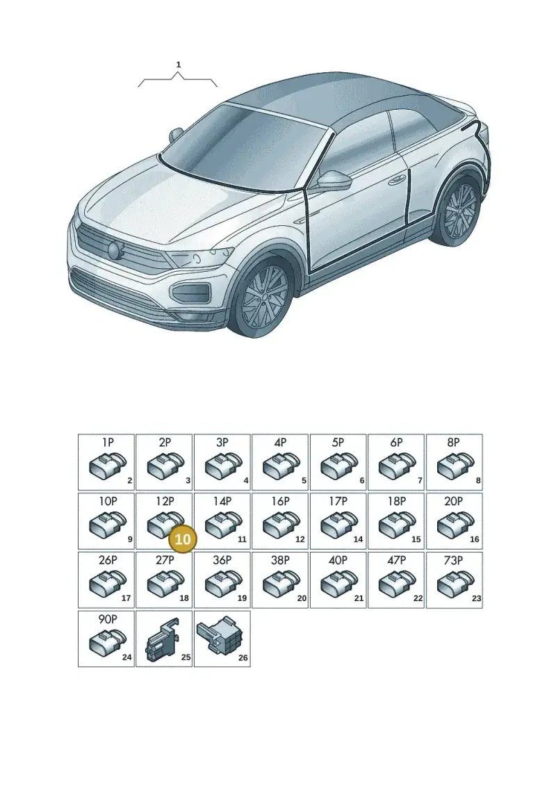 8E0972712 — Volkswagen T-Roc convertible 1.5 (2019-2024) diagram 2gk971081, position 10