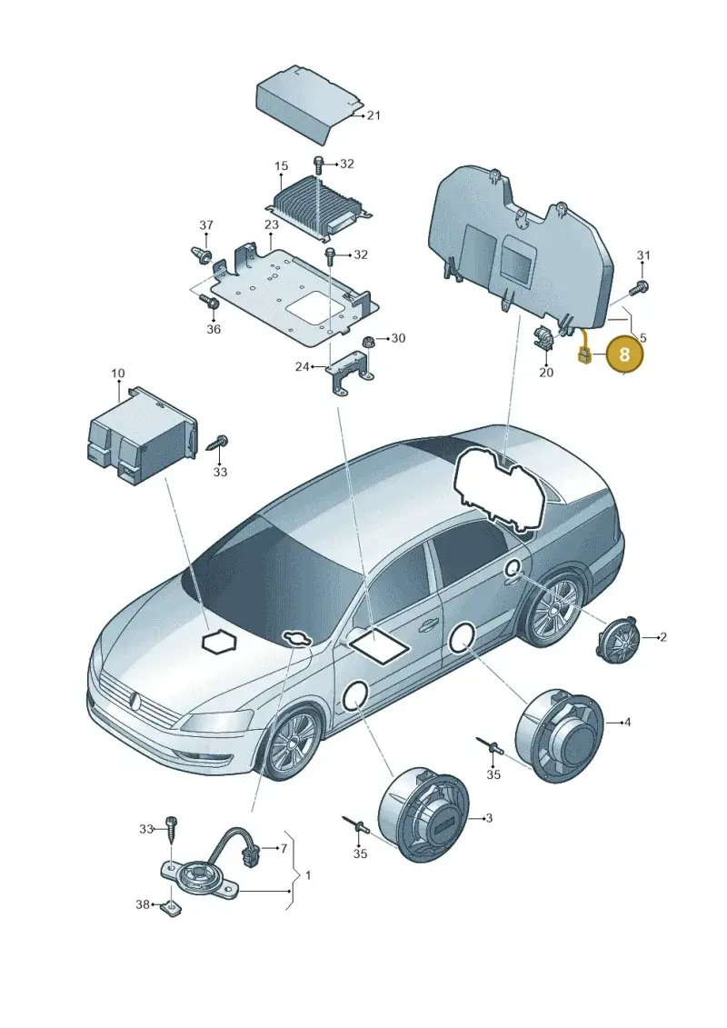 8E0972714 — Volkswagen New Passat (2011-2015) diagram 691035350, position 8