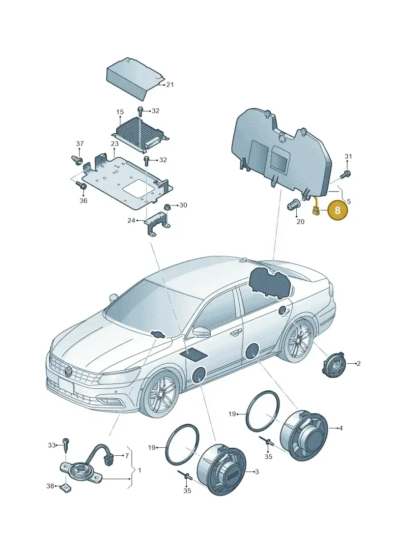 8E0972714 — Volkswagen New Passat (2015-2022) diagram 868035350, position 8