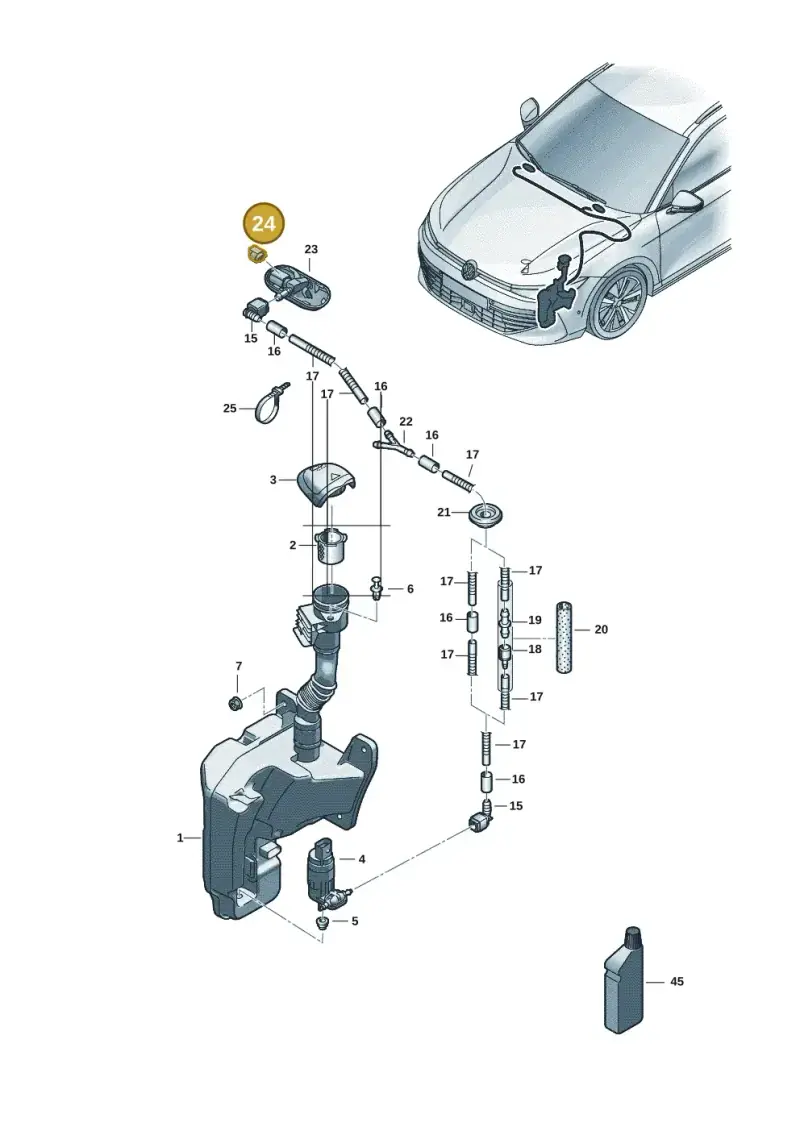 8E0973202 — Volkswagen Passat estate (2023-) diagram 3j0955100, position 24