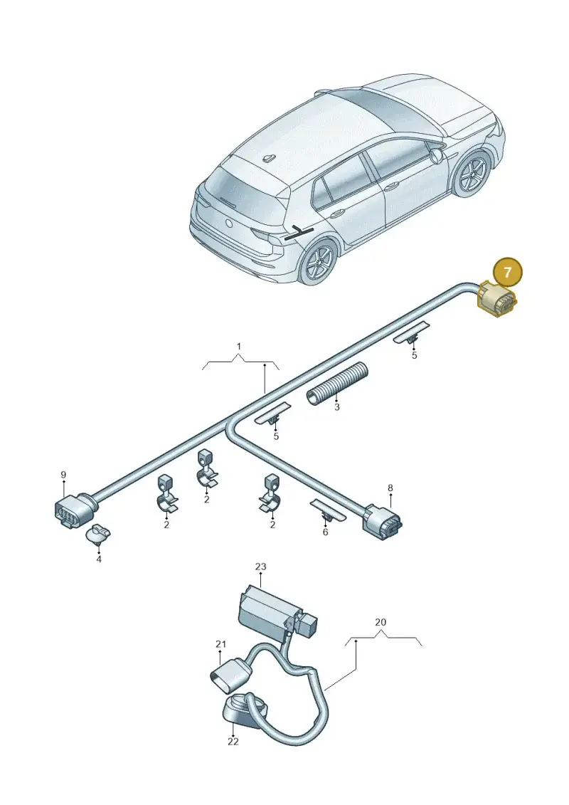 8E0973202A — Volkswagen Golf 2.0 BlueMotion (2019-2024) diagram 5h0972050, position 7