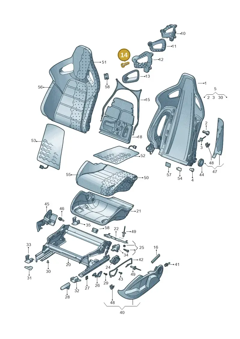 8H0898022A — Volkswagen Golf/Rabbit            08> (2007-) diagram 474881300, position 14