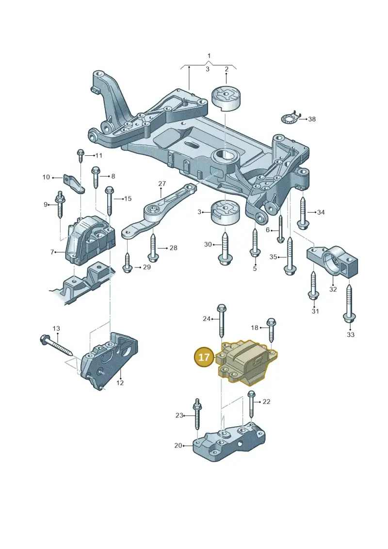 8J0199555D — Volkswagen Passat CC (2011-2016) diagram 702199300, position 17