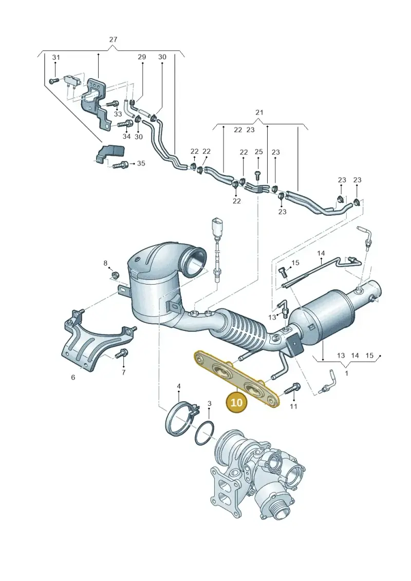 8J0253144M — Volkswagen Polo 1.0 BlueMotion (2017-2024) diagram 827253042, position 10
