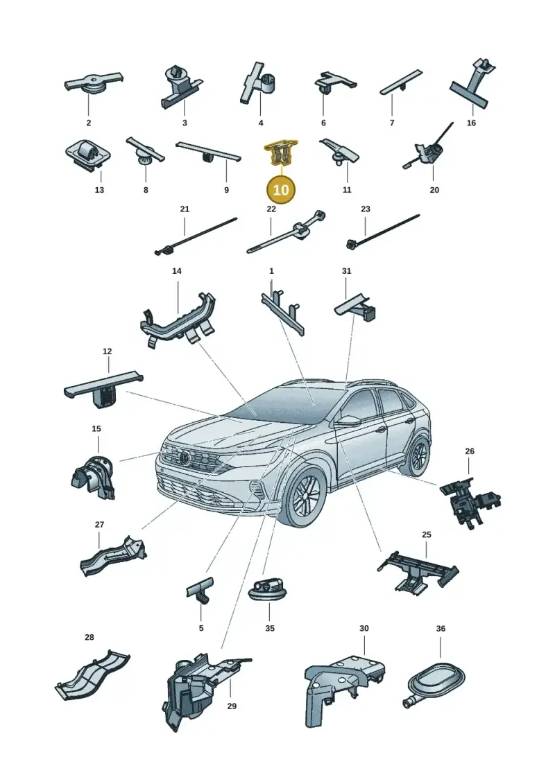 8J0971848 — Volkswagen Nivus (2020-) diagram 67b971083, position 10