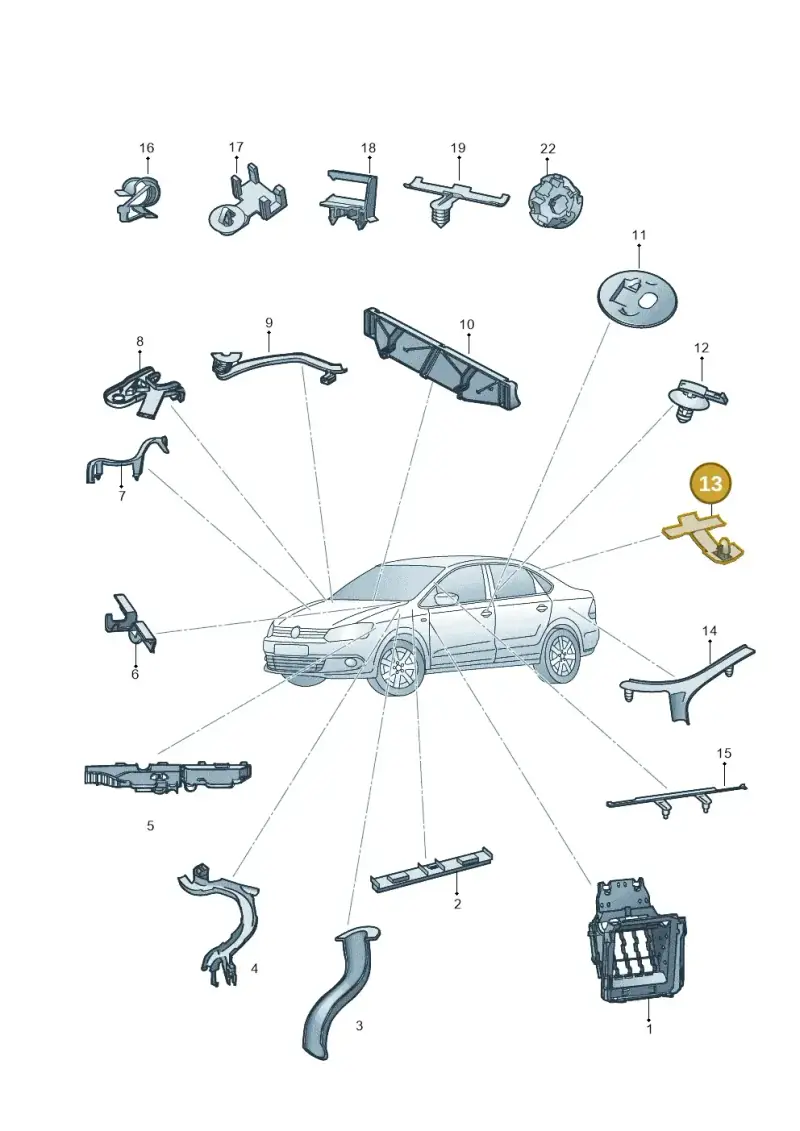 8J0971848 — Volkswagen Ameo 1,0 (2016-2020) diagram 883972050, position 13