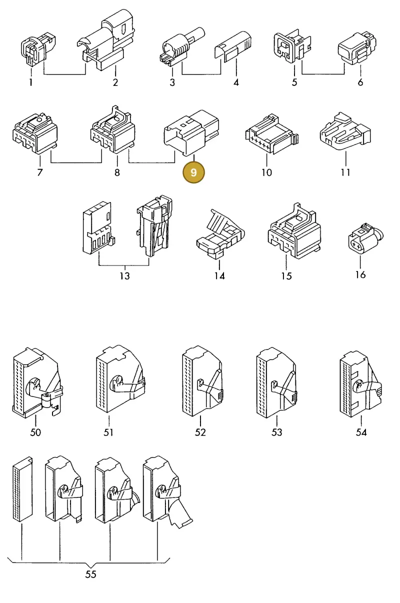 8J0972576A — Volkswagen 1J0 platform diagram 198973800, position 9