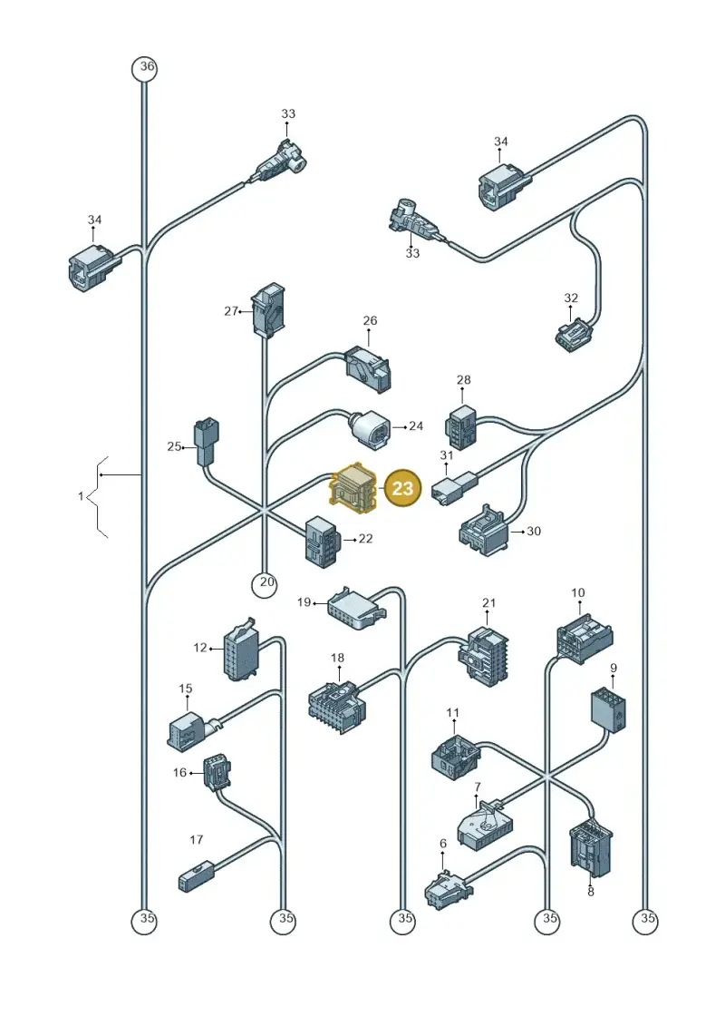 8J0972586 — Volkswagen Scirocco 2.0 (2014-2017) diagram 651971830, position 23