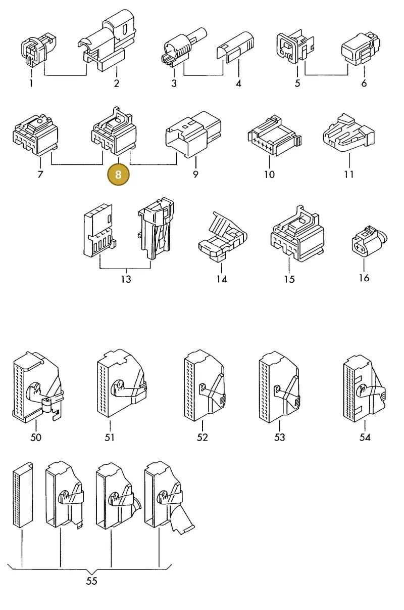 8J0972586A — Volkswagen 1J0 platform diagram 198973800, position 8