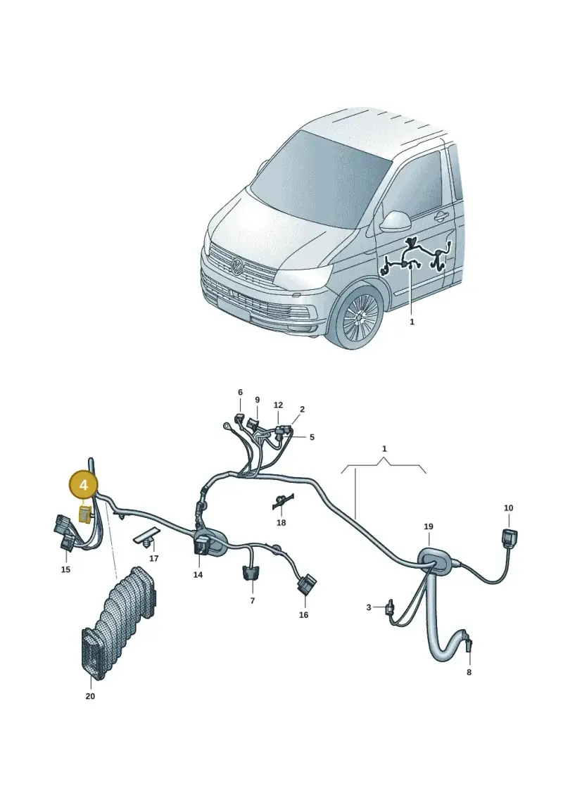 8J0972586 — Volkswagen Transport. multivan (2019-2024) diagram 7em972030, position 4